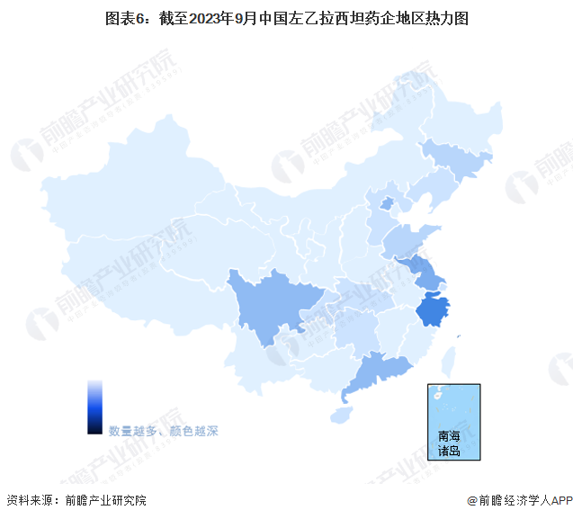 图表6：截至2023年9月中国蜜桃传播媒体18手机观看药企地区热力图